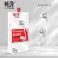 Powerful Bass Wired Earphones, USB Type-C, Mic & Remote, 1.2 Meter, Black & White, KR-32