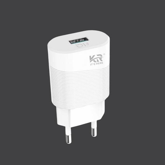 Smart Fast Charger, 2.4A USB/Type-C Output, Durable Design, Overcharge Protection, KR-06