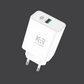 Smart Fast Charger 18W, USB Wall Adapter, Overcharge Protection, Compact & Durable, KR-26