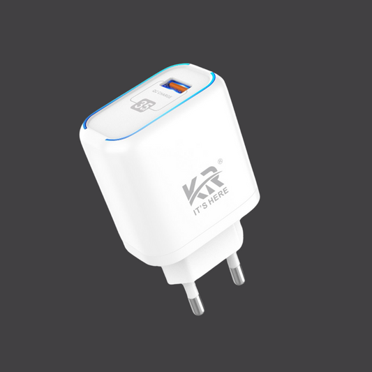 Smart Fast Charger 35W, Dual Port USB + Type-C, Safe Quick Charging Adapter, KR-46