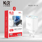 Smart Fast Charger 45W, Dual Port USB & Type-C, Quick Charge Adapter, KR-36